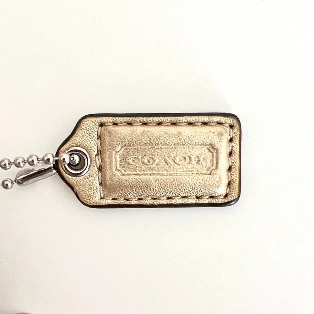 Coach Metallic Gold Lurex Signature Mini Clutch Wristlet